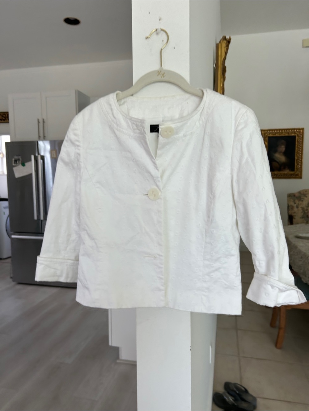 Joseph White Cropped Two-Button Jacket